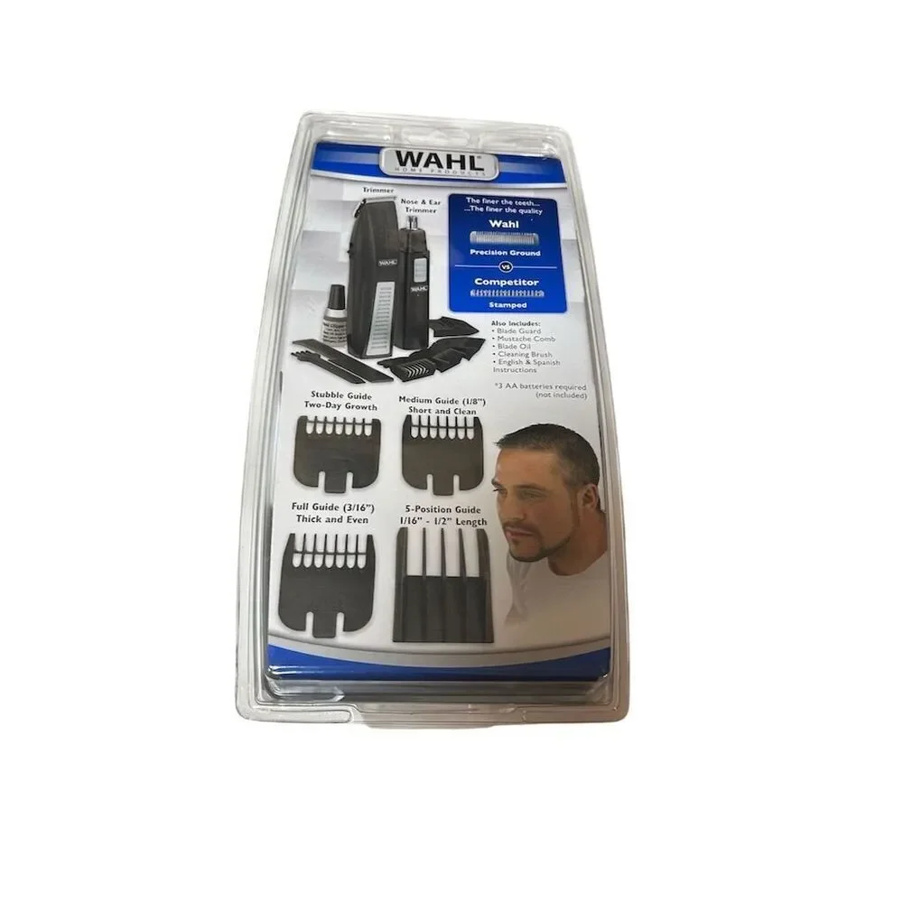 Wahl Beard Trimmer Kit Black Shaving Set with Comb & Razor